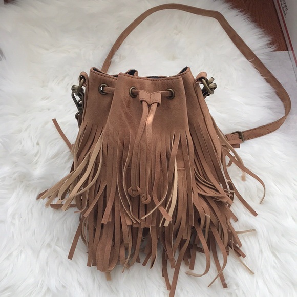 bp Handbags - Nordstorm BP Bucket Fringe Brown Cross Body bag